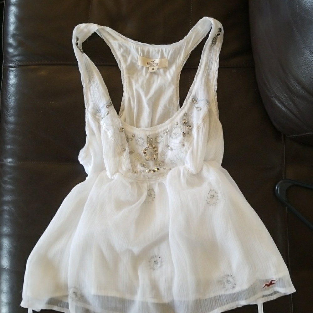Hollister racer back top with sequins